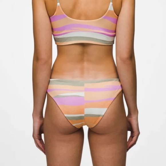 NWT Prana Gemma Reversible Cheeky Low Rise Bikini Swim Bottoms in Waves Stripes - Picture 3 of 8